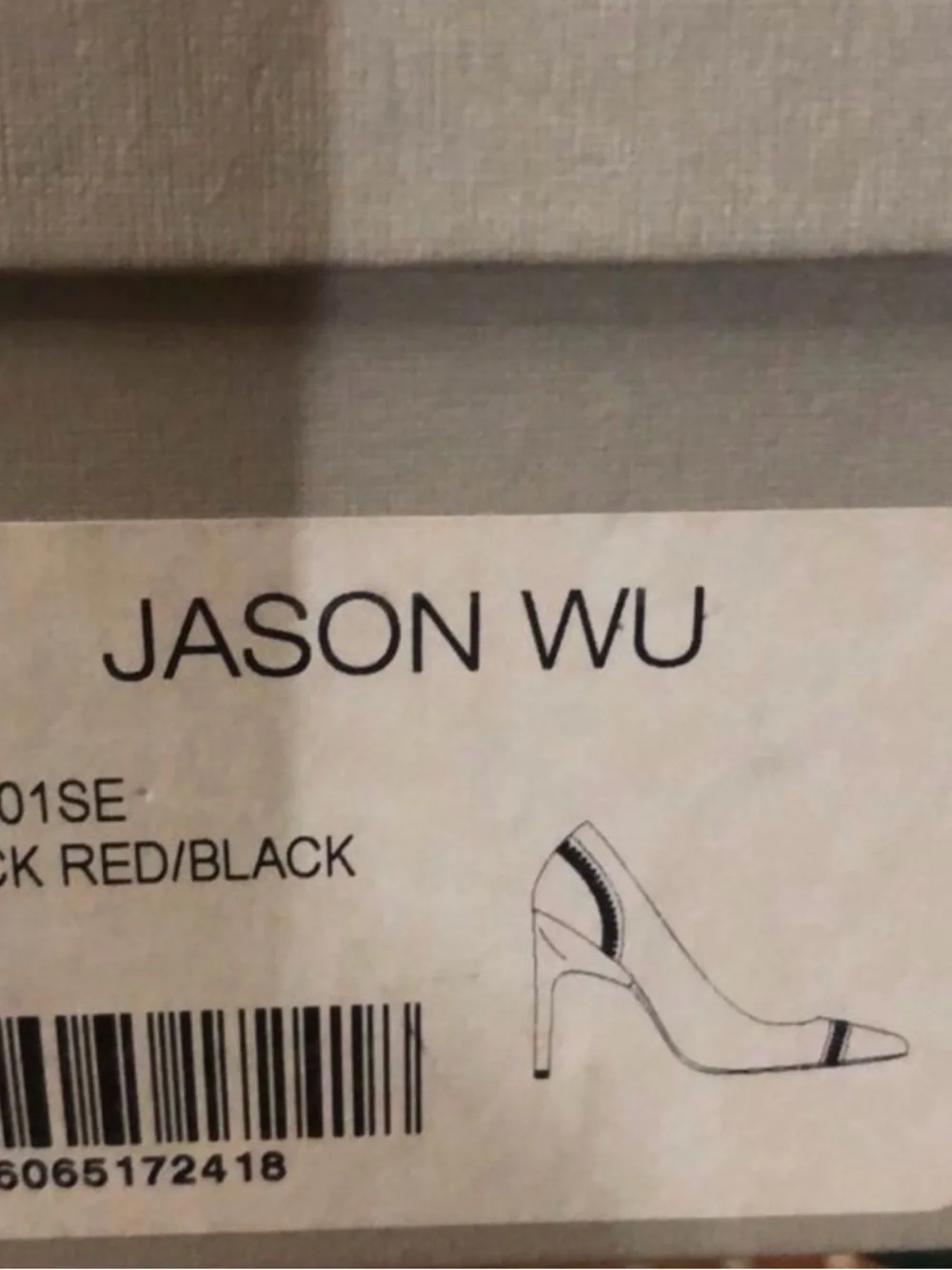 Vintage made in Italy Jason Wu Women's Red black Stitched Pointed-Toe Pumps